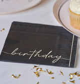 Servetėlės juodos "birthday"