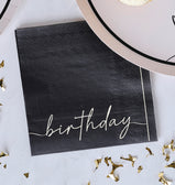 Servetėlės juodos "birthday"