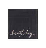 Servetėlės juodos "birthday"