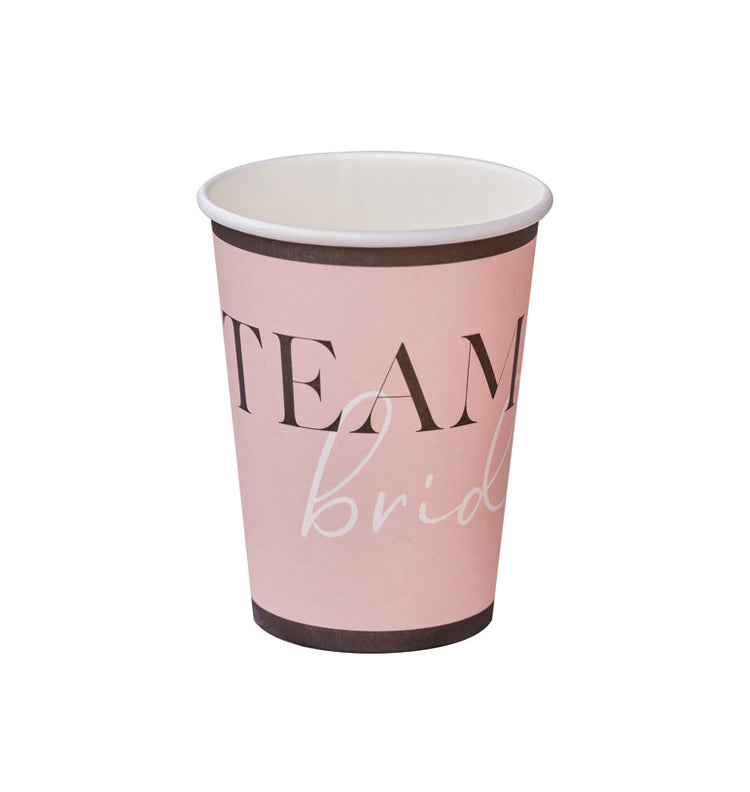 Puodeliai rožiniai "Team bride"