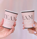 Puodeliai rožiniai "Team bride"