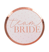 Lėkštutės rose gold "Team bride"
